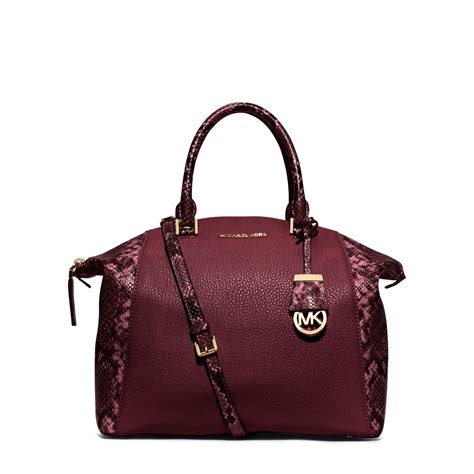 michael kors riley large leather satchel|Michael Kors leather satchel large.